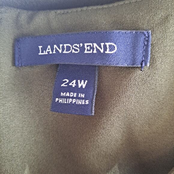 Set of 2 Lands' End Sleeveless Sheath Dress Blue & Olive Green Women's Size 24W - Picture 13 of 16